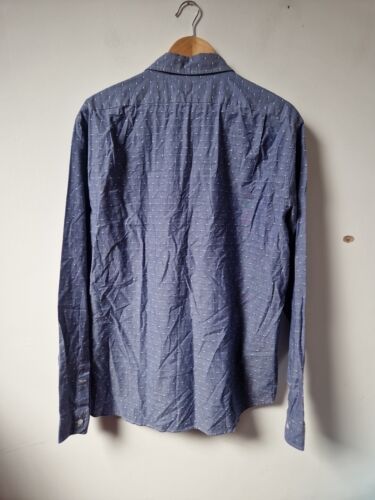 J Crew Hemd Baumwolle gepunktet gepunktet blau Größe XL Slim - Bild 4 von 4