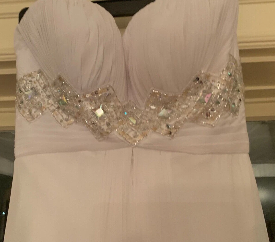 TONY BOWLS TALLA 0 BLANCO GASA SIN TIRANTES FORMAL/BODA Foto 2 de 4