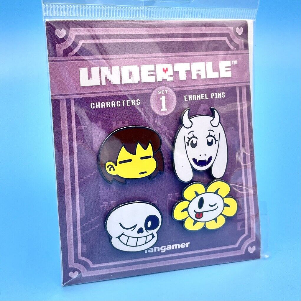 Undertale Figure Character Pin #1 Set of 4 Human Toriel Sans Flowey  Deltarune