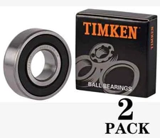2 PACK TIMKEN 6203-2RS-C3 Double Rubber Seal Ball Bearings 17x40x12mm 6203RS