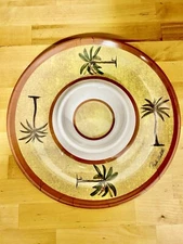 Paula Scaletta Palm Trees Chips and Dip Melamine Serving Tray