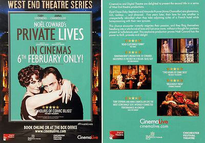 NOEL FEIGLING PRIVATLEBEN KINO FLYER X 2 - TOBY STEPHENS ANNA KANZLER