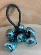 SLEIGH BELLS Percussion Instrument Handheld Wrist Strap New Stock Wristband Blue