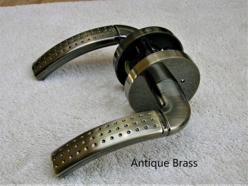 Privacy and passage modern door lever lock handle - brush nickel or antique bras - Picture 2 of 3
