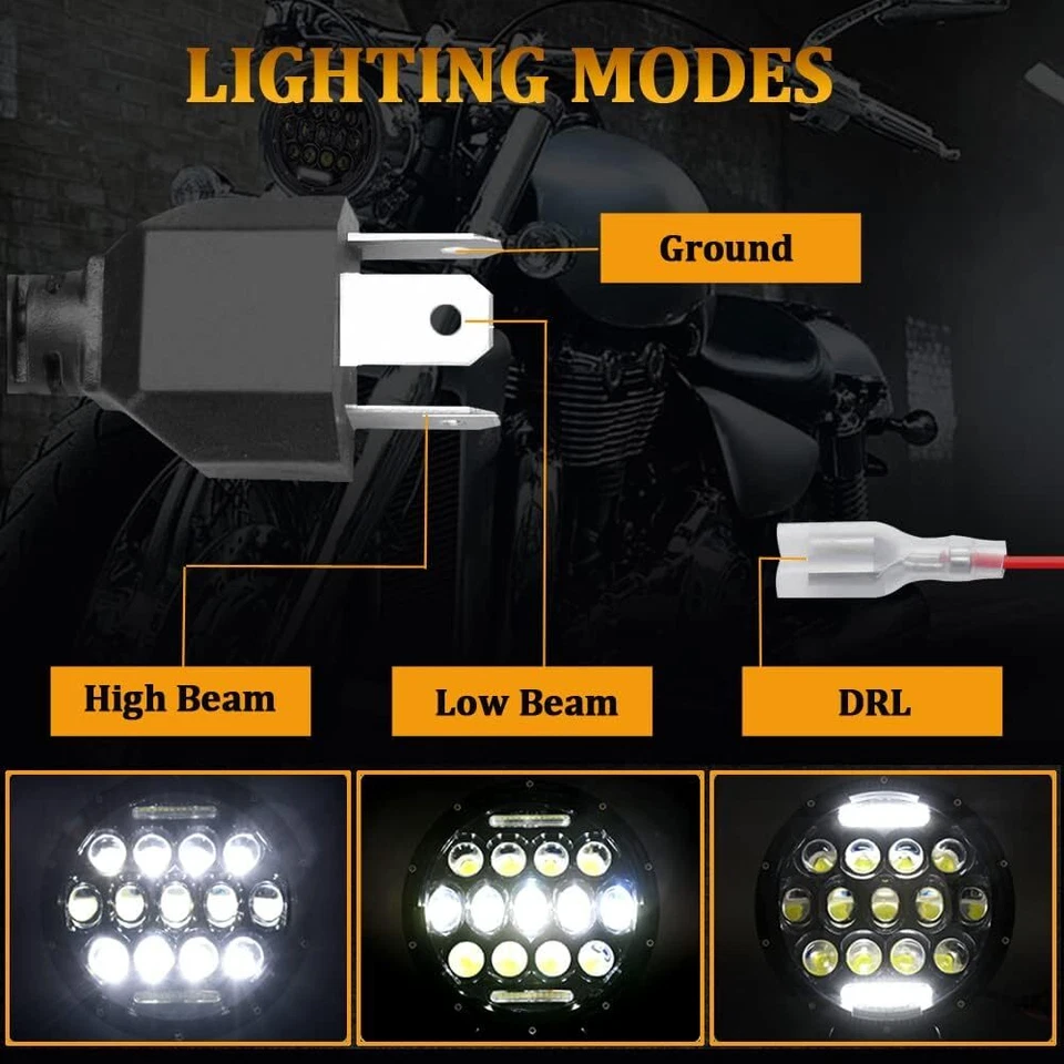 Faro LED de 7" y luz de paso para Harley Davidson Electra Glide Classic FLHTC Foto 2 de 4