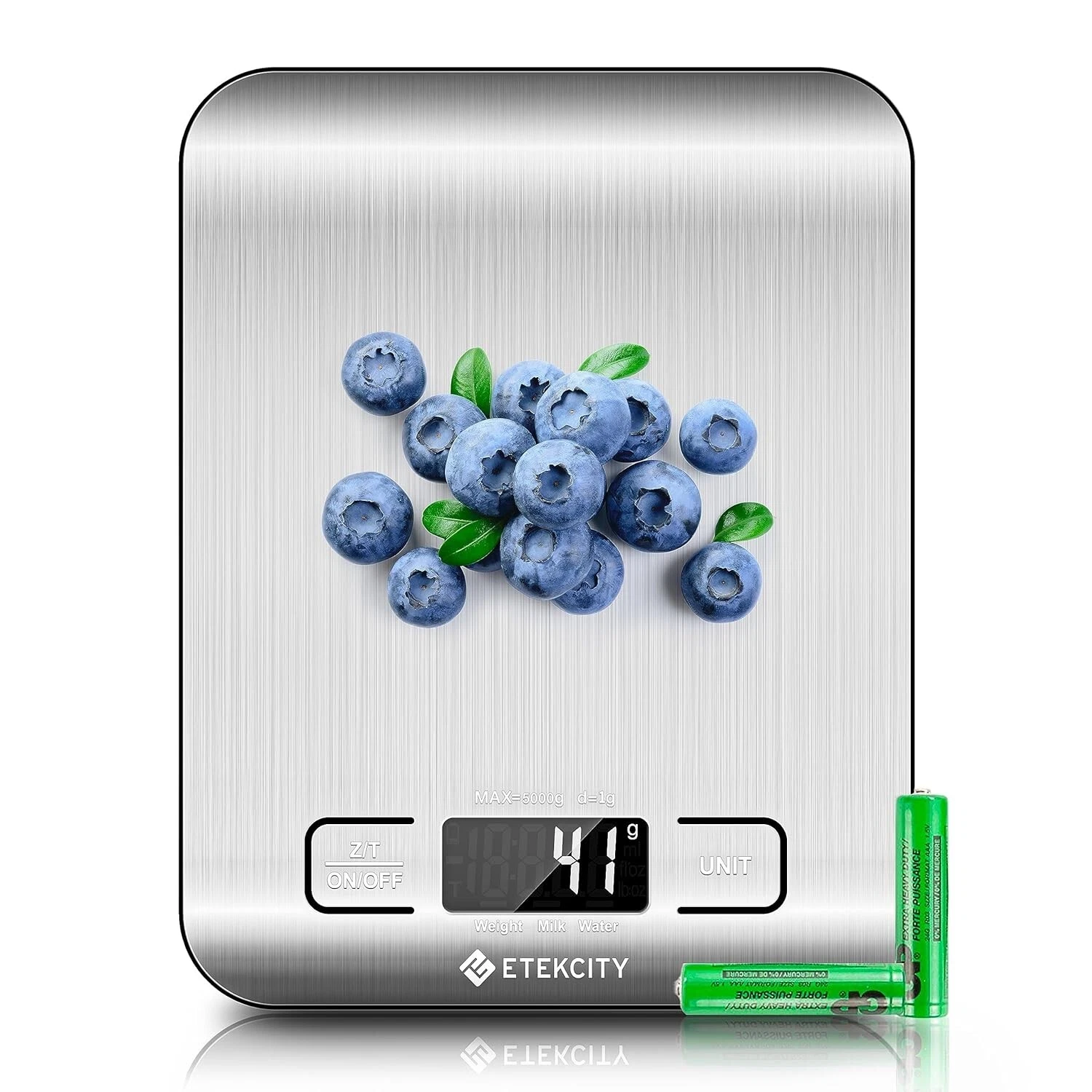 Digital Food Kitchen Scale, Grams & Ounces, LCD Display, Stainless Steel