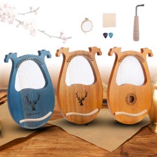 Vintage Instrument Lyra Harfe Mahagoni 16 Stahlsaiten Stimmschl Pickup Set