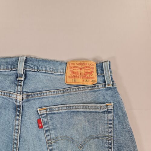 Levis 559 Mens Jeans Blue W33 L30 Relaxed Fit Straight Distressed Stretch Denim - Picture 10 of 12