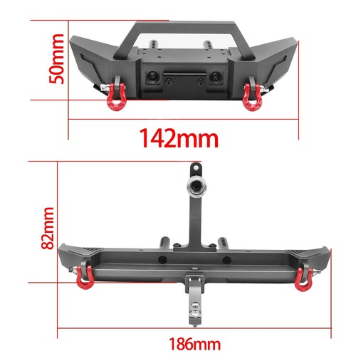 Metal Front Rear Bumper Lights 1/10 RC Crawler SCX10 III Gladiator JLU Wrangler - Picture 2 of 29