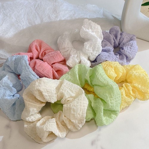 Elastic Plaid Scrunchies Polyester Ponytail Holder New Hair Rubber