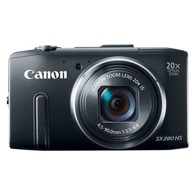 Canon Powershot SX280 HS Black 12.1MP 20x Zoom Digital Camera W