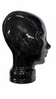 Vintage Pier 1 Black Art Glass Mannequin Head Bust Wig Hat Display