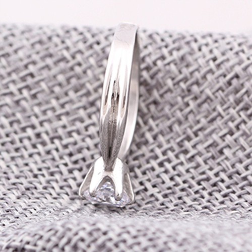 6*6mm Round Cut AAA CZ Band For Female Titanium Steel Wedding Gift Ring Size 5-9 - Picture 6 of 11