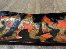 Paolo de Poli Style Enamel & Metal Tray-Abstract Modernist - Italian Mid Century