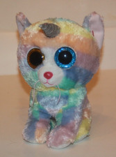 Ty Beanie Boos Silk HEATHER the Unicorn Cat 9” Rainbow Stuffed Plush
