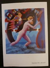 vtg OS art gallery invitation postcard John Silver Oil Paintings NOHO NY 1982