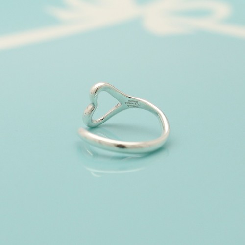 Tiffany & Co. Elsa Peretti Open Heart Ring Size 5.25 - 5.5 Sterling Silver 925 - Picture 6 of 10