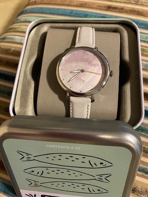 Jacqueline Gray Leather Strap Watch 