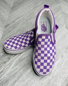 lavender and white checkered vans