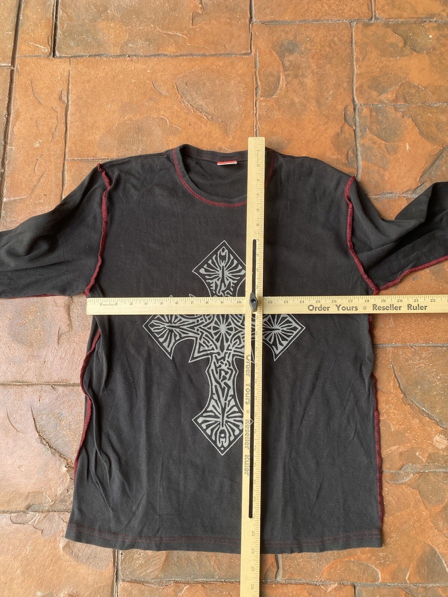 THUG CLUB Cross T Long Sleeve 2 y2k グランジ THUG CLUB Cross T Long Sleeve 2 y2k グランジ Women Y2K Cross