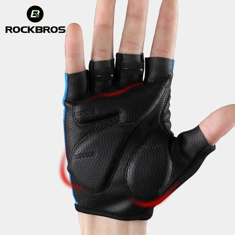 RockBros Ciclismo Antideslizante Medio Dedo Guantes Deportes Bicicleta Verano Guante a Prueba de Golpes Foto 3 de 4