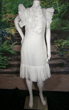 FANCY BRIDAL STORE NY MODERN WEDDING GOWN DRESS 6 WHITE SHORT RUFFLES