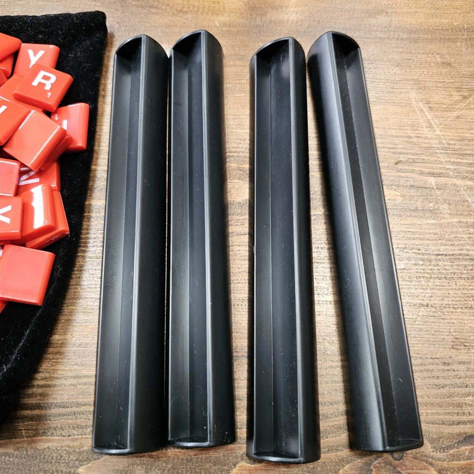 Scrabble Electronic Scoring 100 Red Letter Tiles And 4 Tile Racks OEM  - Image 3 of 4