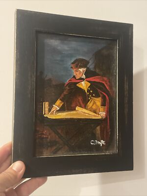 OOAK Art Oil George Washington Map Potomac River American Revolution  blt4j2