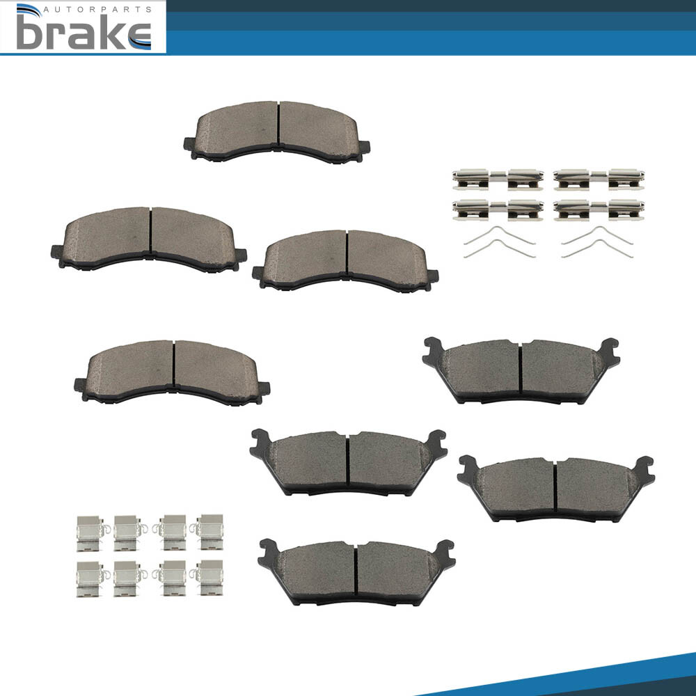 Front Rear Ceramic Brake Pads For 22-2023 Lincoln Navigator Ford F-150 Lightning