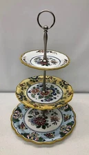 NEW Pottery Barn Charleston Floral 3-Tiered Entertaining Display Serving Stand