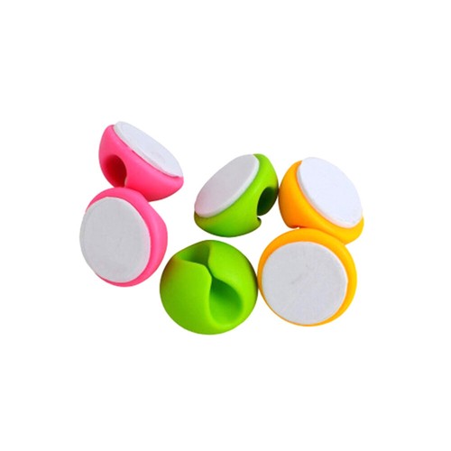 24 pièces organisateur de clip de câble de bureau coloré à fente unique gestion du cordon de table - Photo 5/11