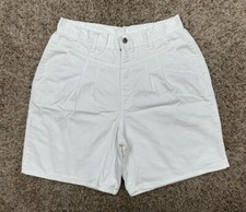80s Chic Shorts Women's Size 15 8" Inseam White Mom Shorts High Rise USA Made
