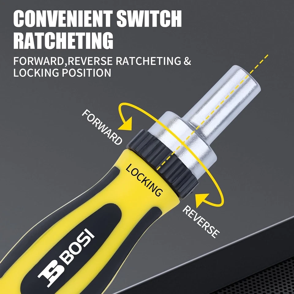 BOSI TOOLS Ratchet Screwdriver Set 41 Pieces Socket Set Magnetic Screwdriver Bit - Image 4 of 4