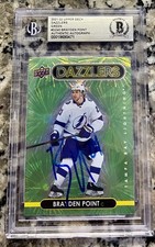 Brayden Point AUTO SIGNED 2021/22 Upper Deck Dazzlers Green Insert Card- BGS COA