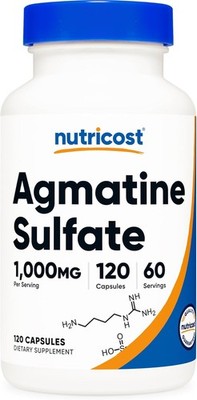 Nutricost Agmatine Sulfate 1000mg, 120 Capsules - Gluten Free, Non GMO, 500mg Pe