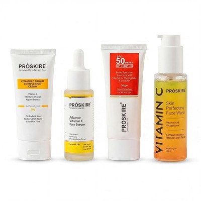 Proskire 7 Days Skin Reset Kit Cleanser Serum Cream Sunscreen Skincare Set