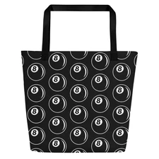 8 Ball Billiards Tote Bag Pool Hall Cue Sports Design Gift Punk Rockabilly 