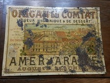 Plaque Publicitaire Lithographiée Origan du Comtat Tôle Ancienne Fin 19ème 