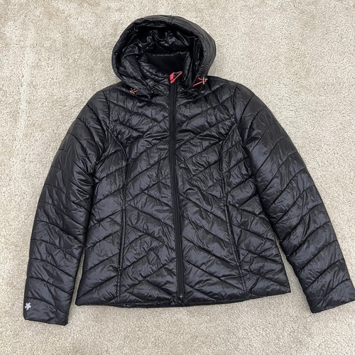 Tek Gear Warm Tek Hooded Quilted Puffer Jacket Coat Black Women’s Size Large - Picture 15 of 22