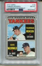 1970 Topps Thurman Munson Rookie Card PSA 8 NM MINT Graded #189. rookie card picture