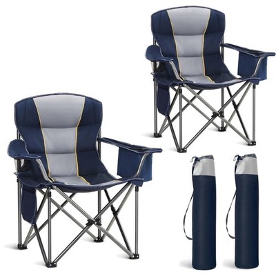 Campingstuhl Faltbar Doppelset Outdoorstuhl mit Getränkehalter Kühl Tasche bi...