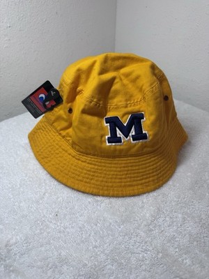 newhattan Michigan Wolverines Gold Bucket Hat S/M NCAA Fan Apparel with 'M' Logo