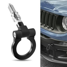 1 PC Car Portable Front Bumper Tow Hook Pull Ring, 7.08" Long 1.97" ID Alloy
