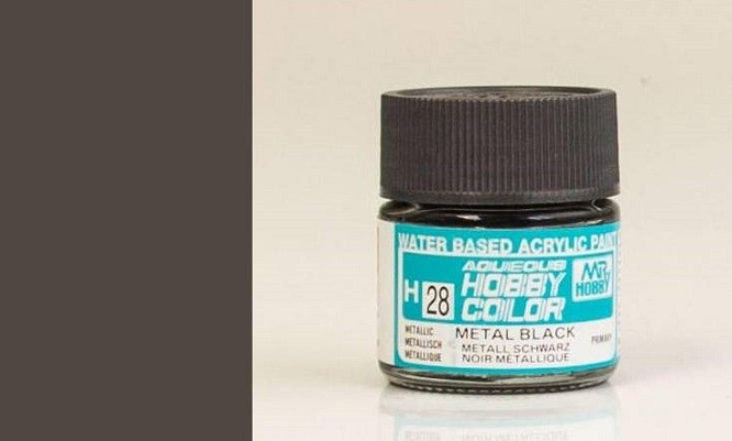 Mr Hobby - Gunze H-028 - Aqueous Hobby Colors (10 Ml), Metal Black