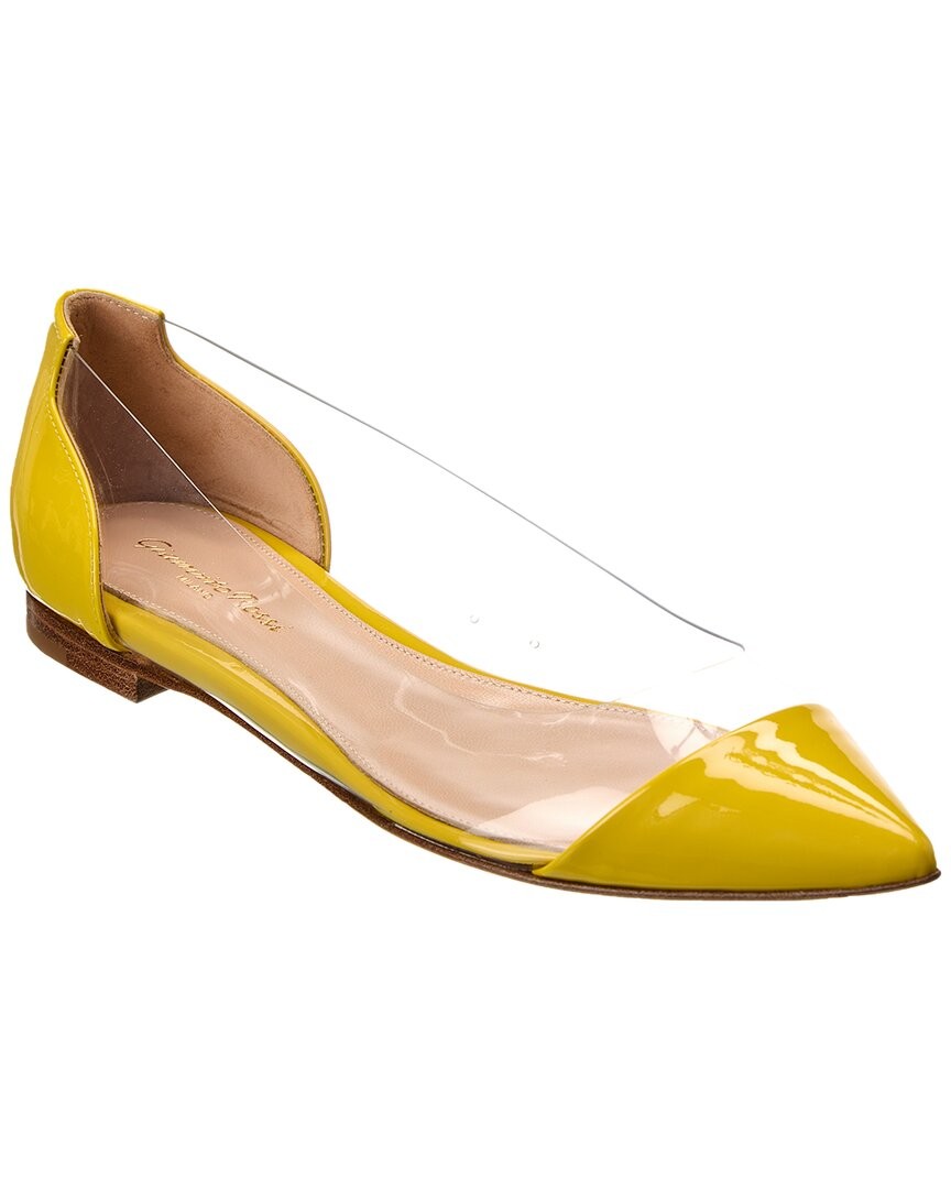 Gianvito Rossi Vinyl - Patent Flat Womens Yellow 37 53490₽