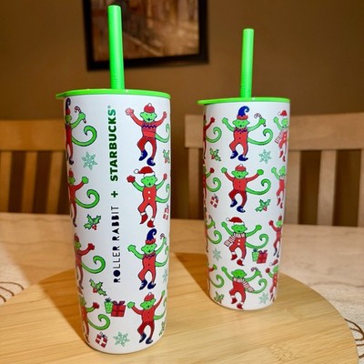 NEW Starbucks x Roller Rabbit 2025 Christmas Stainless Steel Tumbler Cup Green
