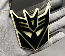 2x Decepticon Transformer Mask Car Fender Badge Emblem Glow In The Dark Decal