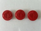 GI JOE COBRA STUN HUB CAPS SET X 3 PARTS ARAH HASBRO VINTAGE 1986 MOTOR VIPER