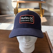 Hurley Est. 1999 Mesh Hat Cap Snapback Youth Trucker Blue White Clean