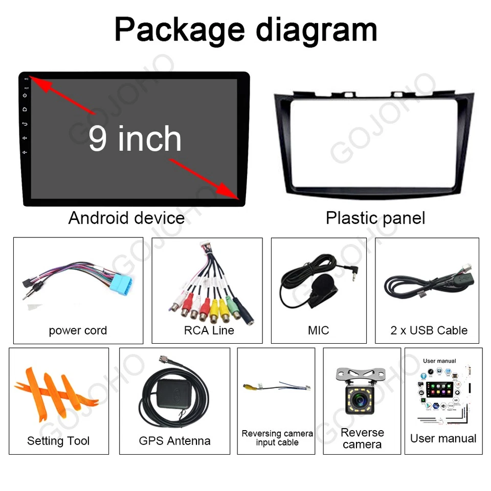 Radio estéreo para automóvil 64 GB para Suzuki Swift 2010-2016 Android 13 WIFI navegación Carplay Foto 4 de 4